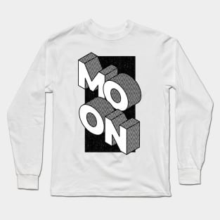 Moon - Retro 3D Typography T-Shirt | Expanse Collective Long Sleeve T-Shirt